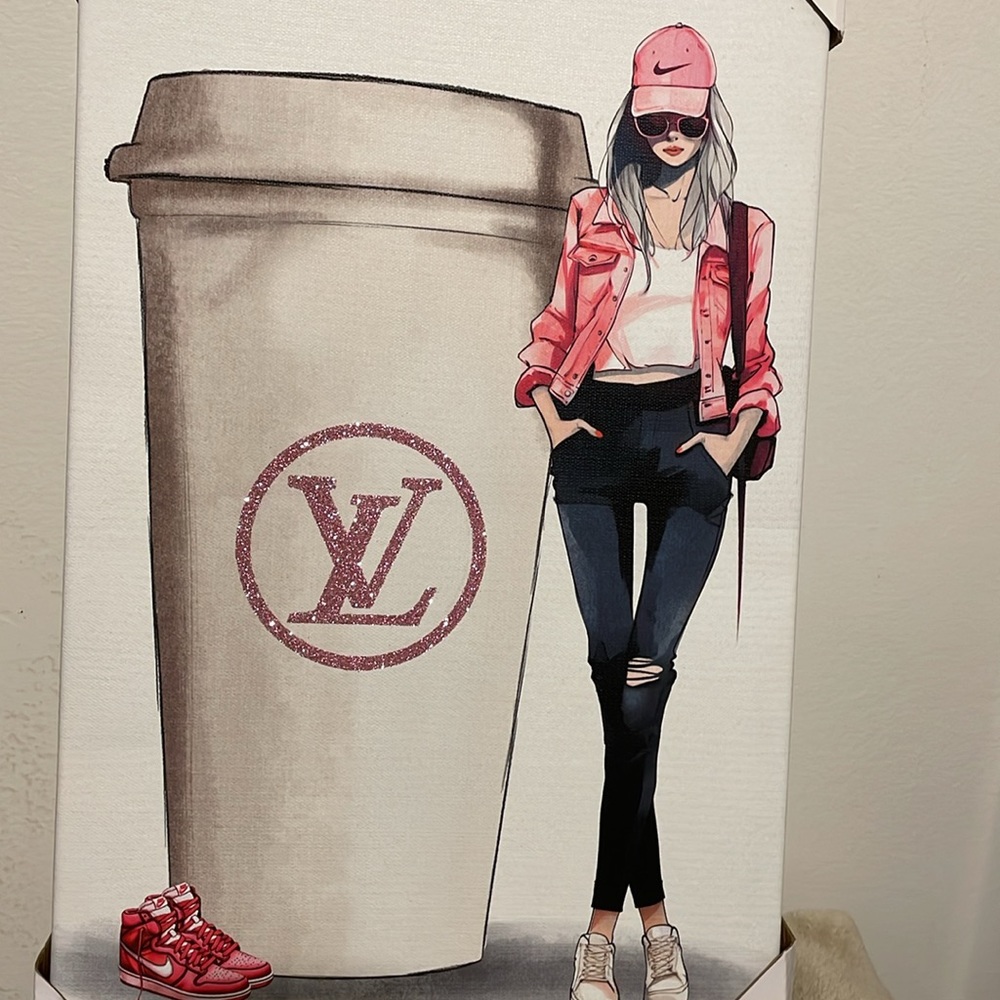 Lux inspired LV NIKE COFFEE GIRL ART - Picture 2 of 5